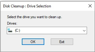 screen of Disk Cleanup